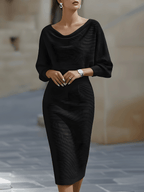 Lídia - Vestido Midi Elegante para o Dia-a-Dia