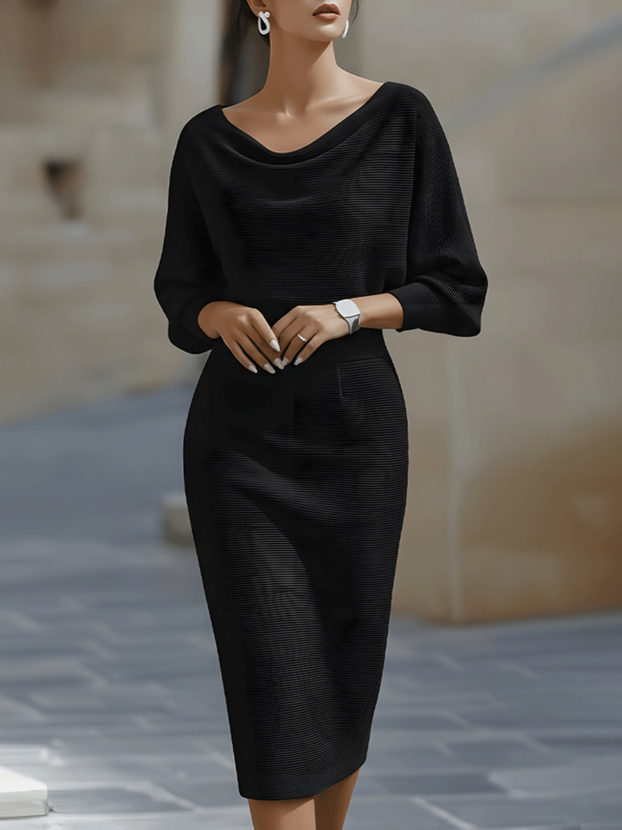 Lídia - Vestido Midi Elegante para o Dia-a-Dia