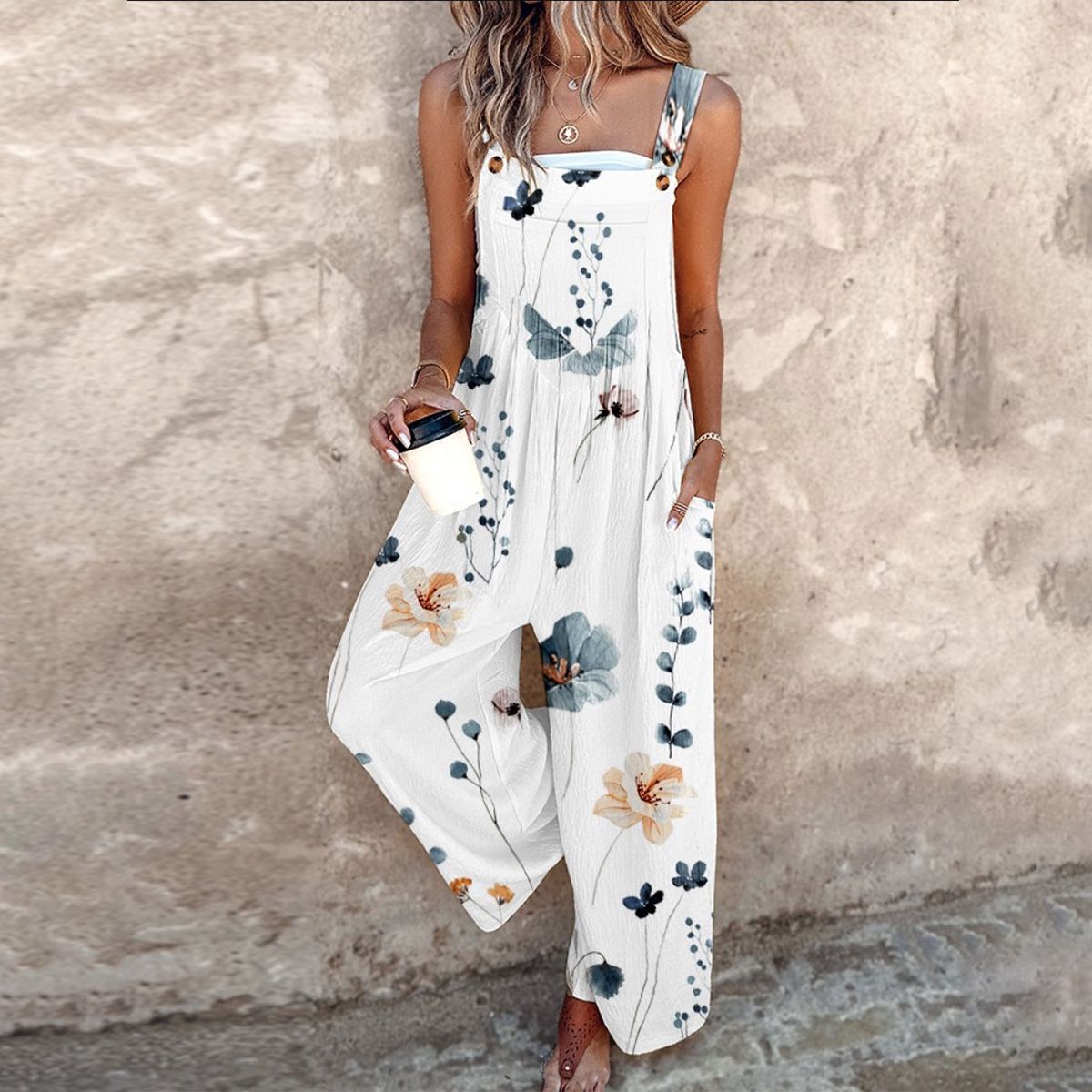 Joana - Macacão estampado confortável