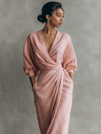 Rosário - Vestido Maxi de Linho com Decote em V