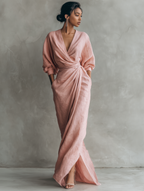 Rosário - Vestido Maxi de Linho com Decote em V