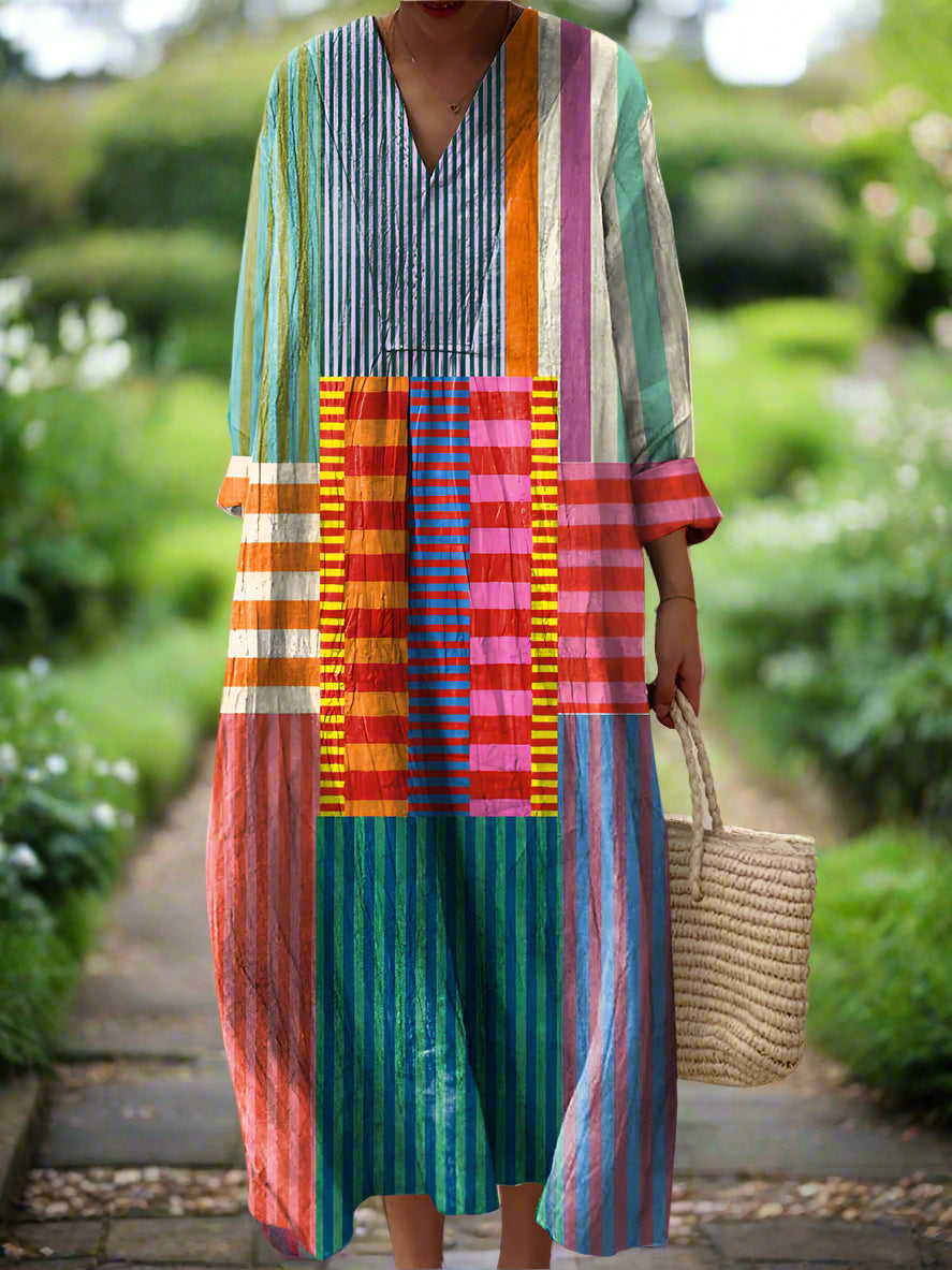 Lia™ | Vestido de Mulher de Arte Geométrica Atemporal