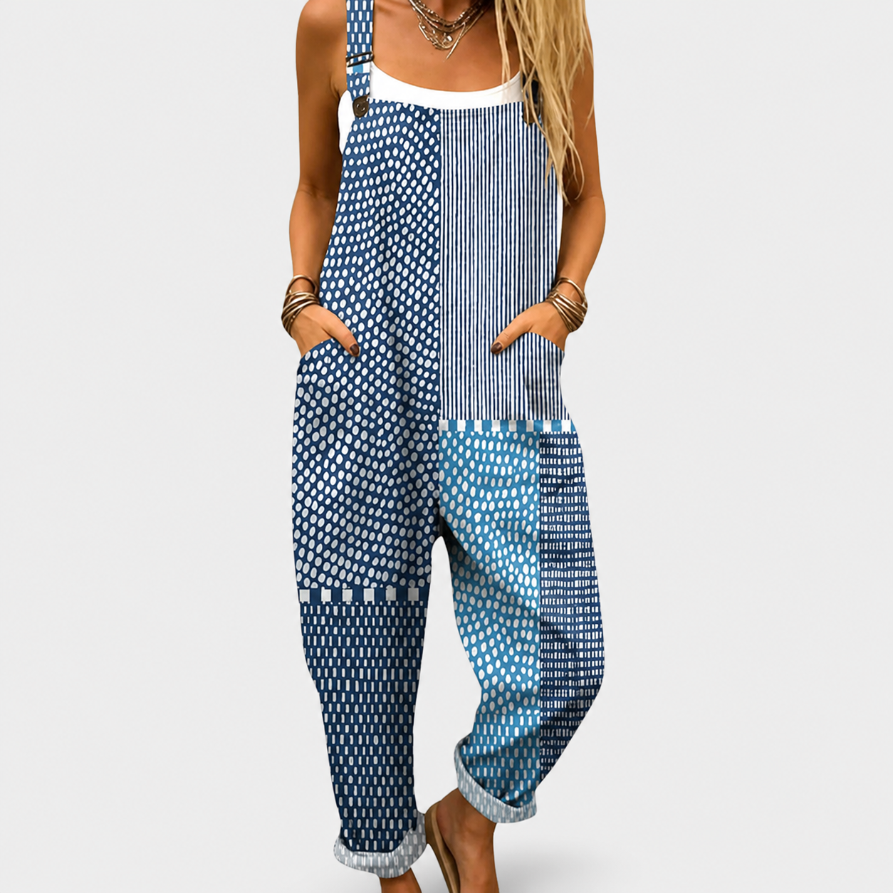 Bárbara - Macacão estampado confortável