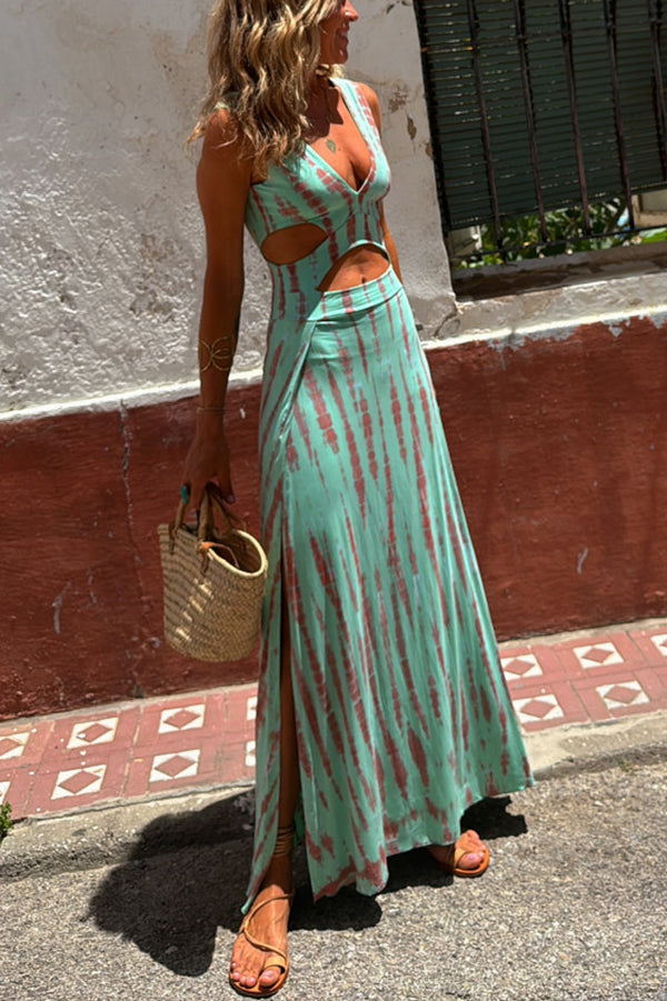 Bianca - Vestido de algodão com recorte profundo