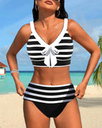 Laura | Bikini Listrado de Cintura Alta