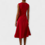 Juliette – Vestido midi assimétrico drapeado