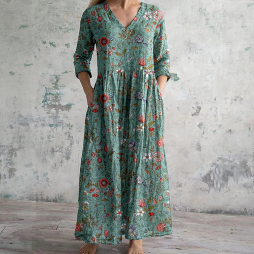 Aisling - Vestido de verão elegante em alta qualidade com padrão floral para Mulher