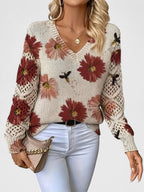 Catarina - Camisola de malha com padrão floral
