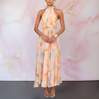 Naomi | Vestido elegante de Mulher com estampa aquarela