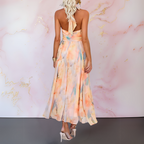 Naomi | Vestido elegante de Mulher com estampa aquarela