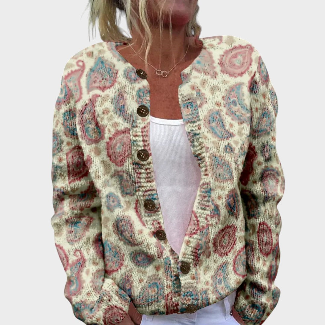 Leonor - Cardigan Floral de Outono