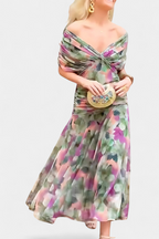 Magda™ | Vestido largo de flores com decote em V