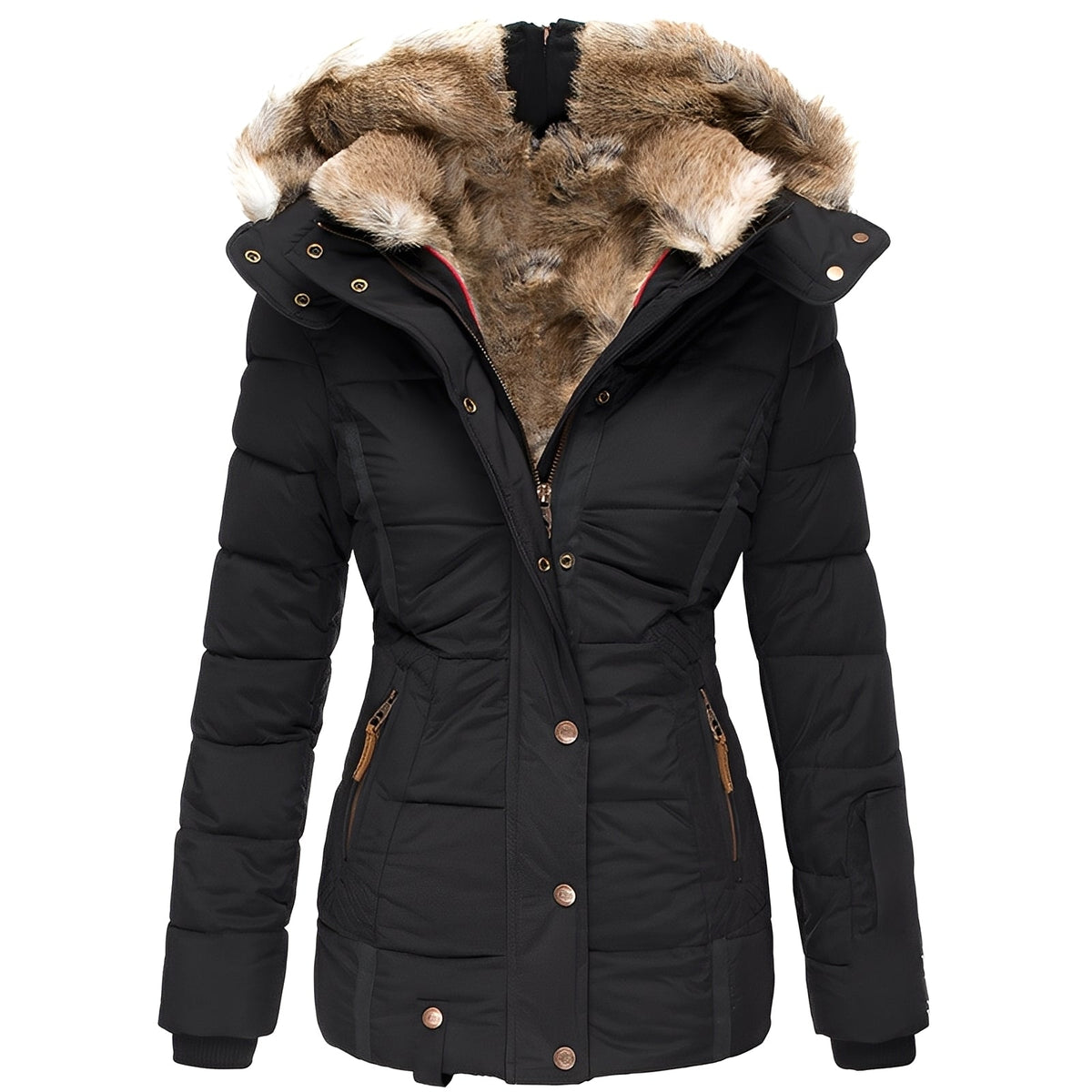 OLIVIA™ – Casaco slim-fit elegante com gola de pelo