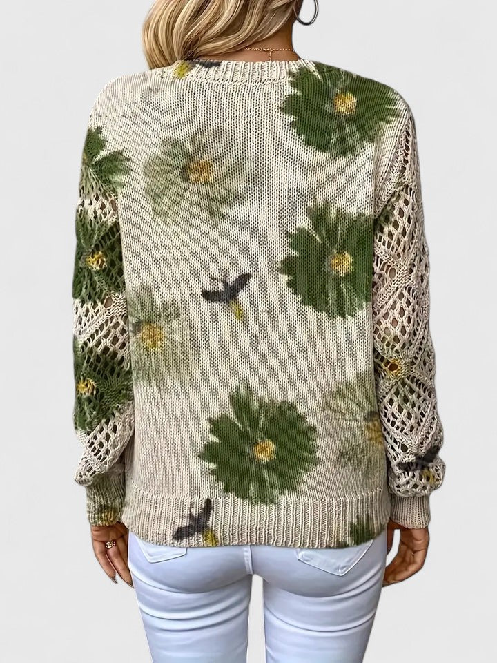 Catarina - Camisola de malha com padrão floral