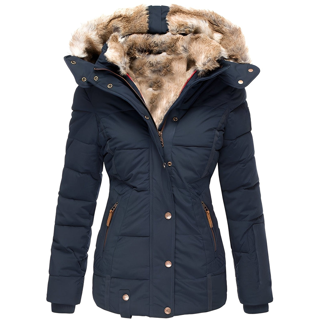 OLIVIA™ – Casaco slim-fit elegante com gola de pelo