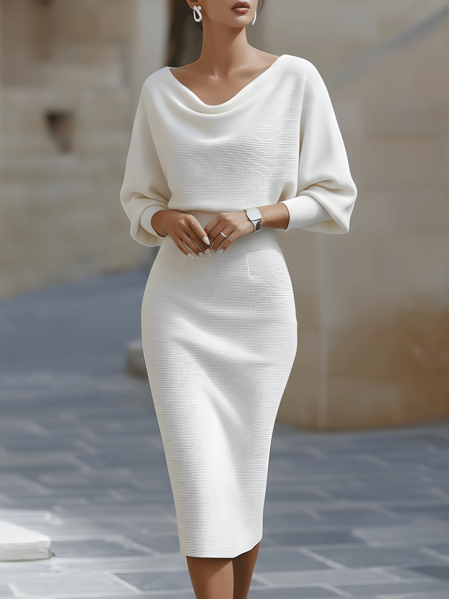 Lídia - Vestido Midi Elegante para o Dia-a-Dia