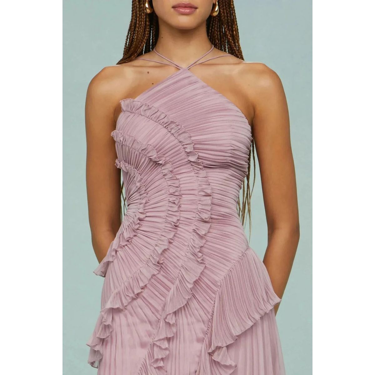 OLAYA | Vestido longo com babados de Mulher