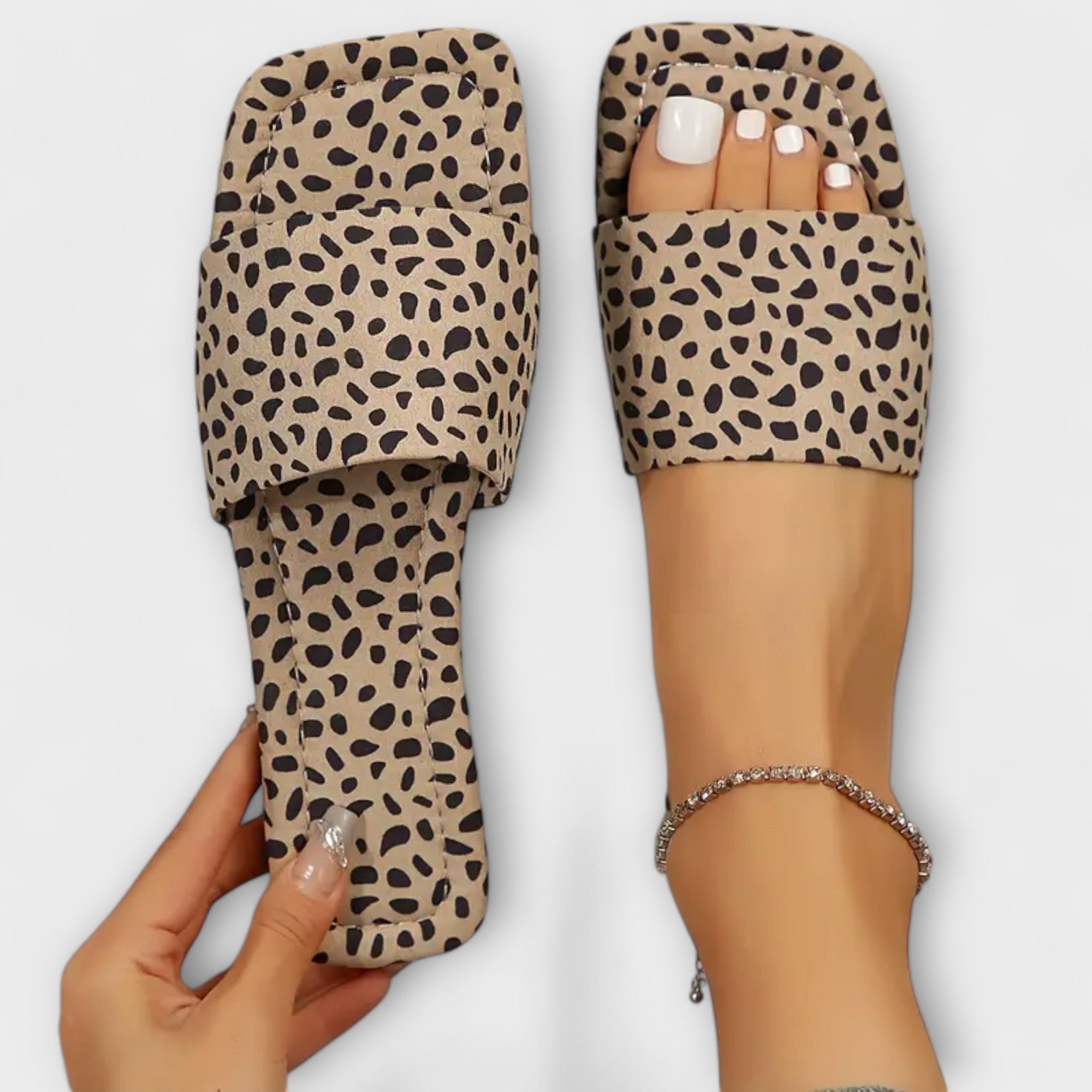 Elisabete - Mocassins rasos com estampado de leopardo