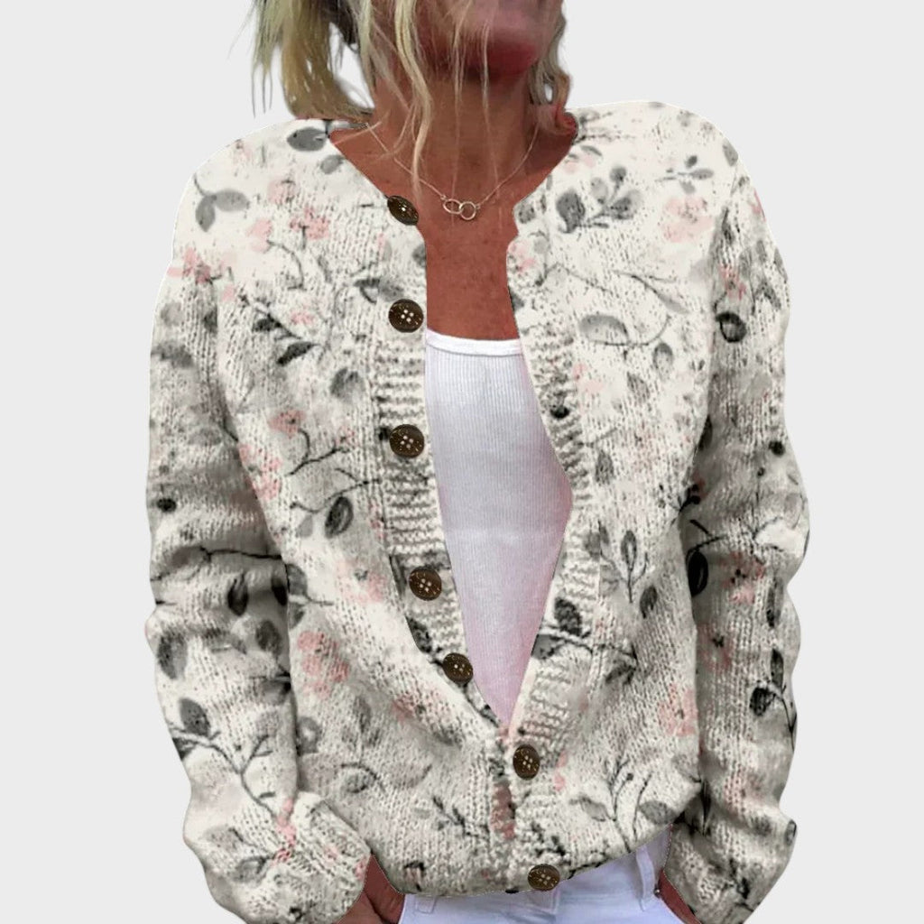 Leonor - Cardigan Floral de Outono