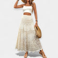 Saia midi com renda