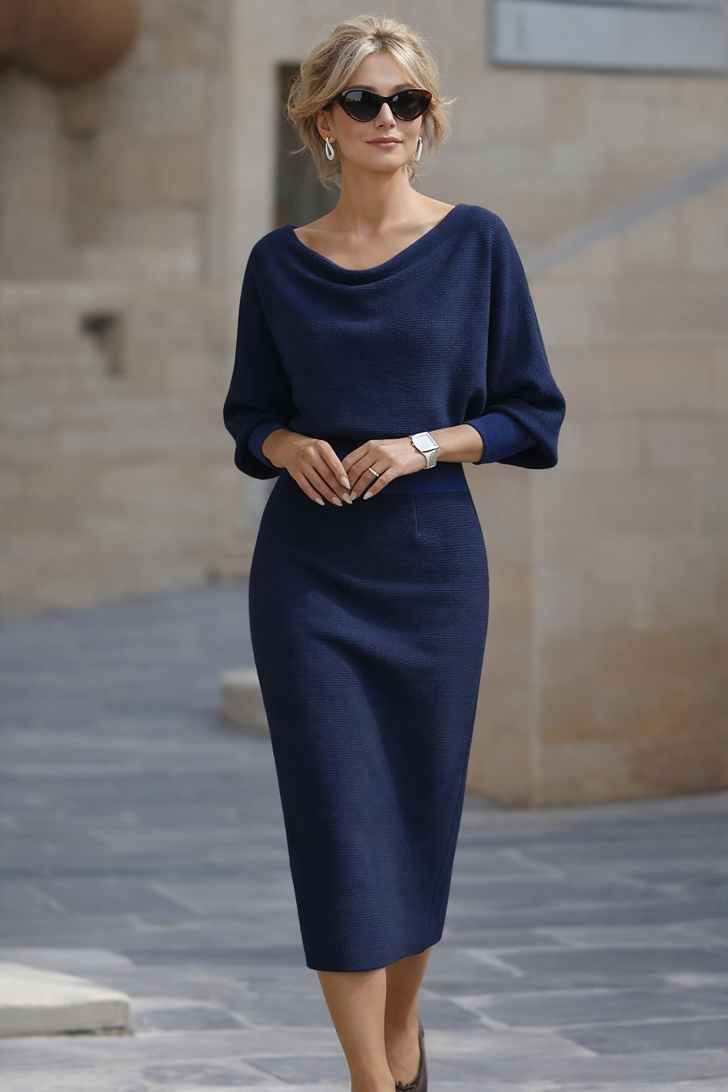 Lídia - Vestido Midi Elegante para o Dia-a-Dia