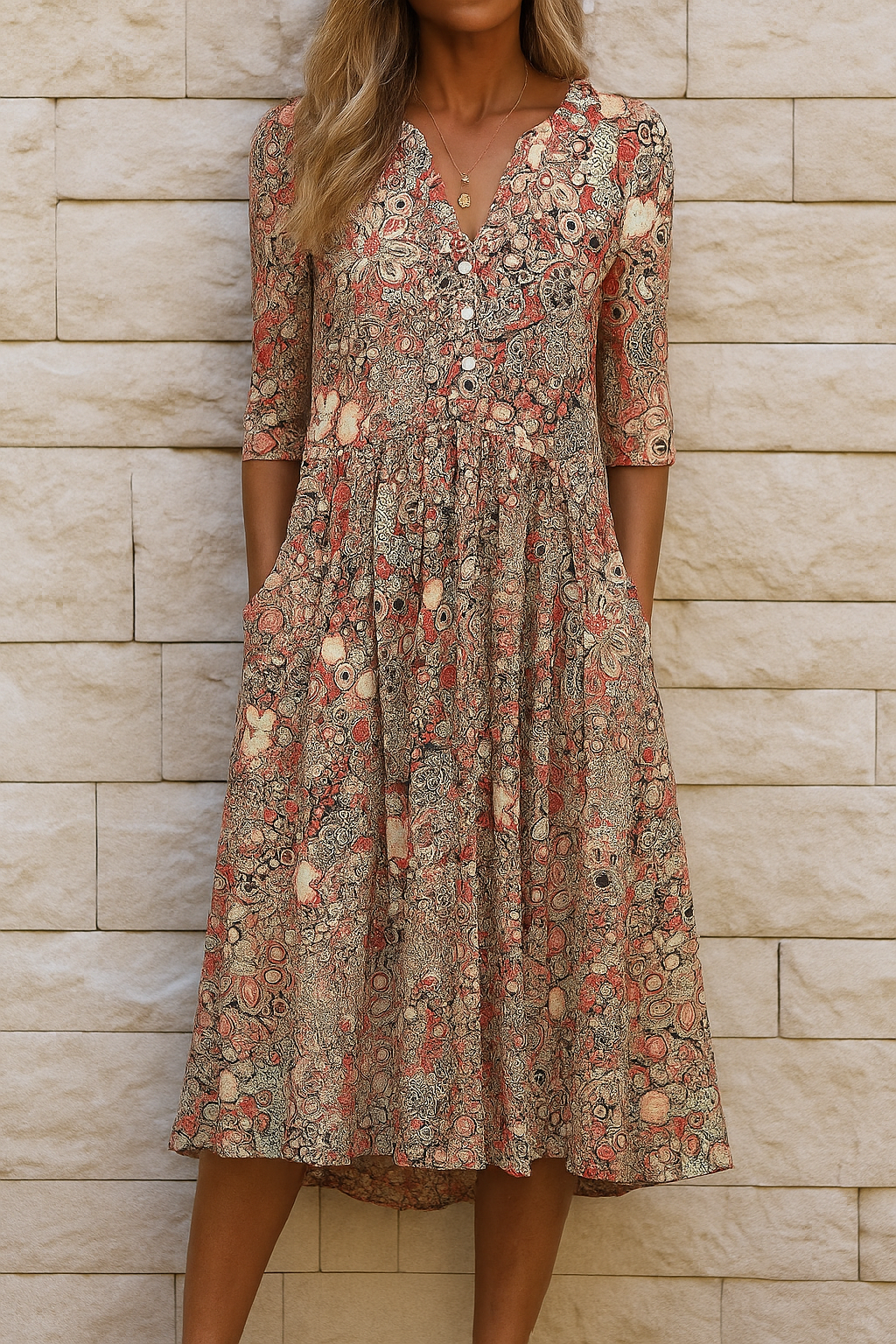 OLIVIA | VESTIDO ELEGANTE COM DECOTE EM V PARA MULHER