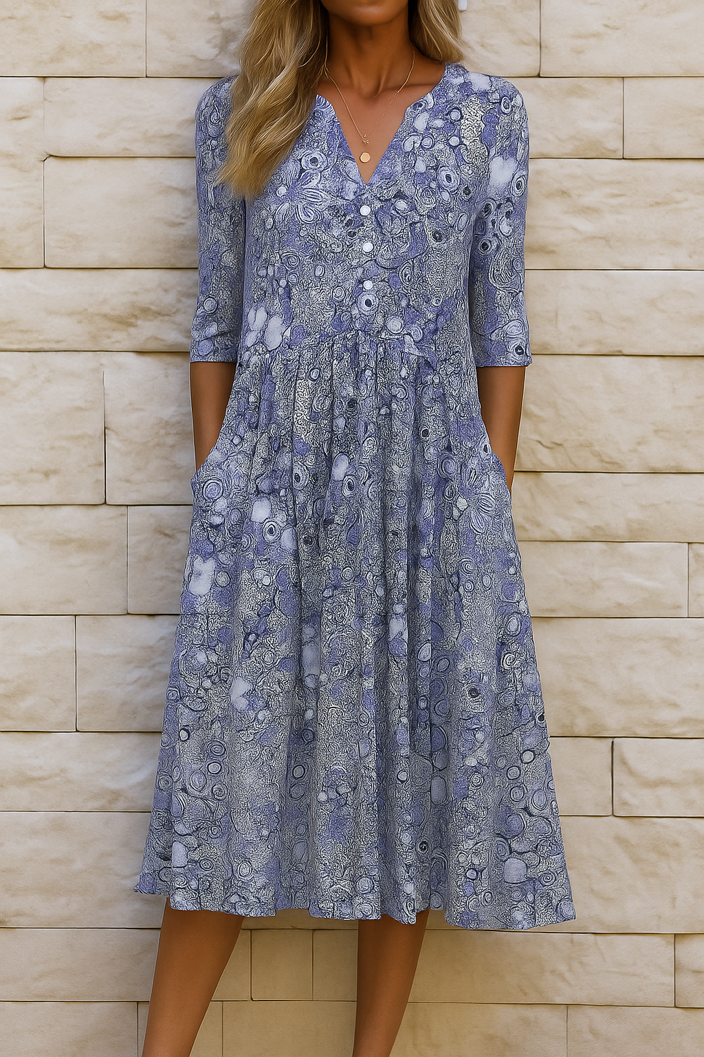 OLIVIA | VESTIDO ELEGANTE COM DECOTE EM V PARA MULHER