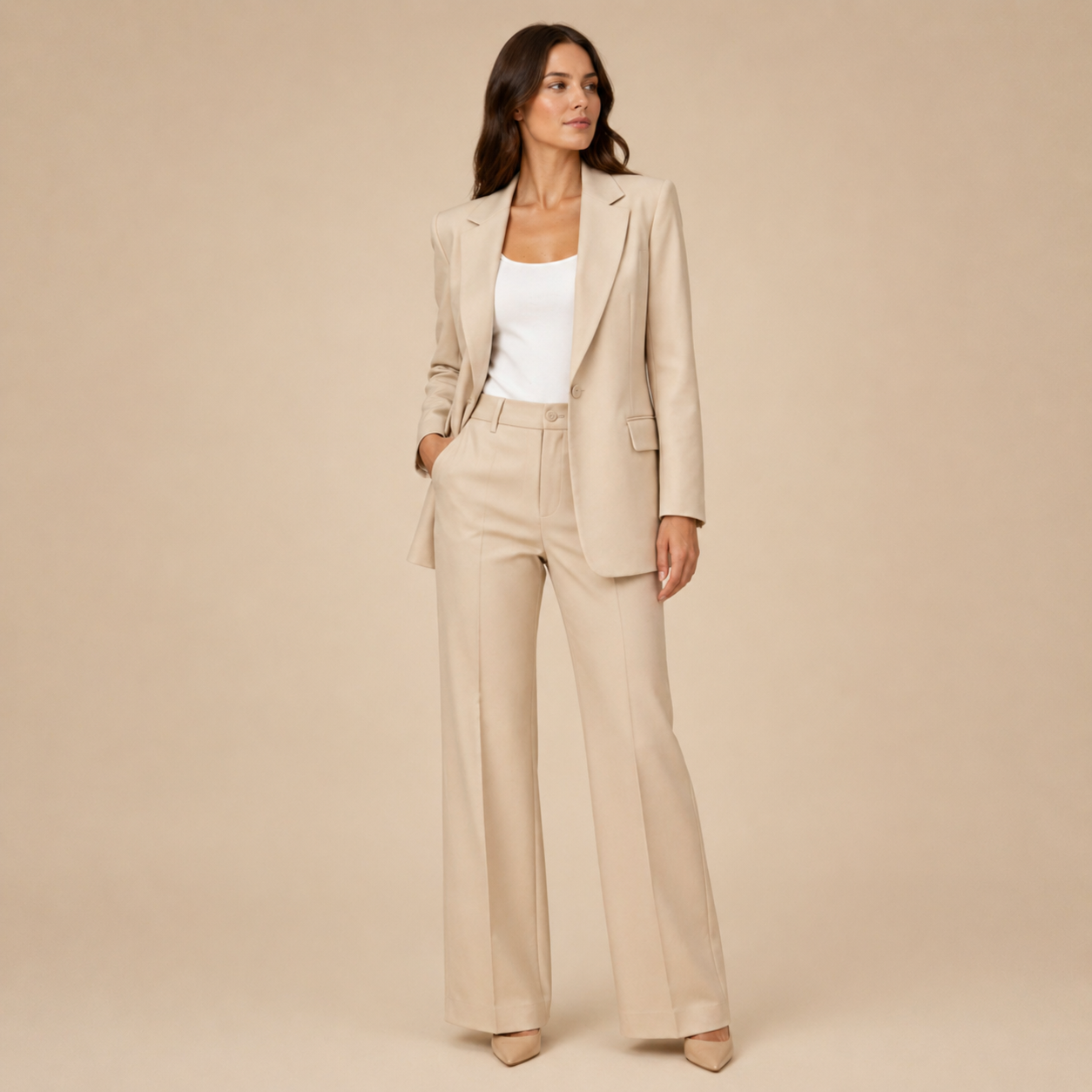 Vanessa - Conjunto Elegante com Calças Largas