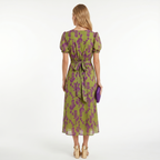 Sofia | Vestido Midi com Estampado Floral e Manga Curta