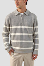 Constantino - Sweater Meio Zíper Listrado