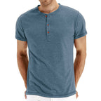 T-Shirt Henley - Malha Macia Gola