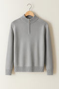 Pullover de Malha - Meio Zíper