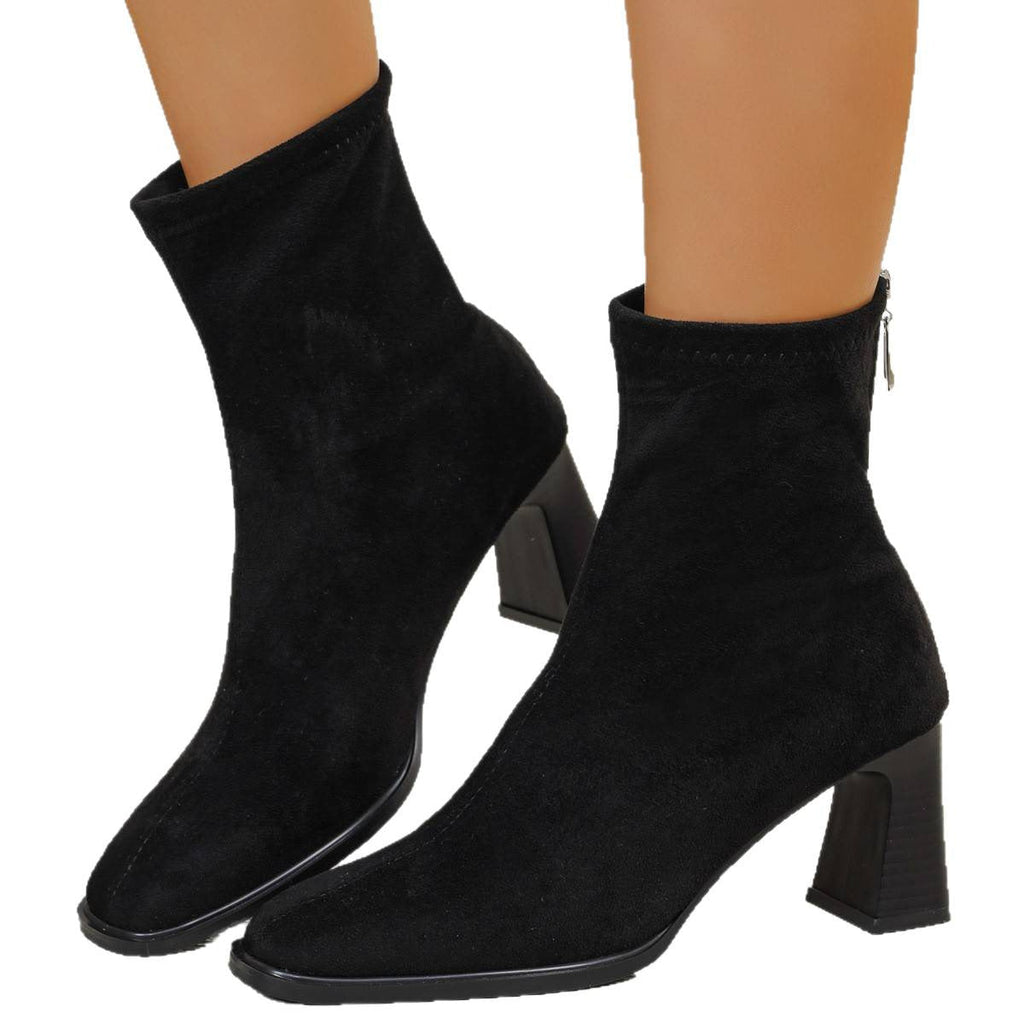 Valentina | Botins com efeito camurça