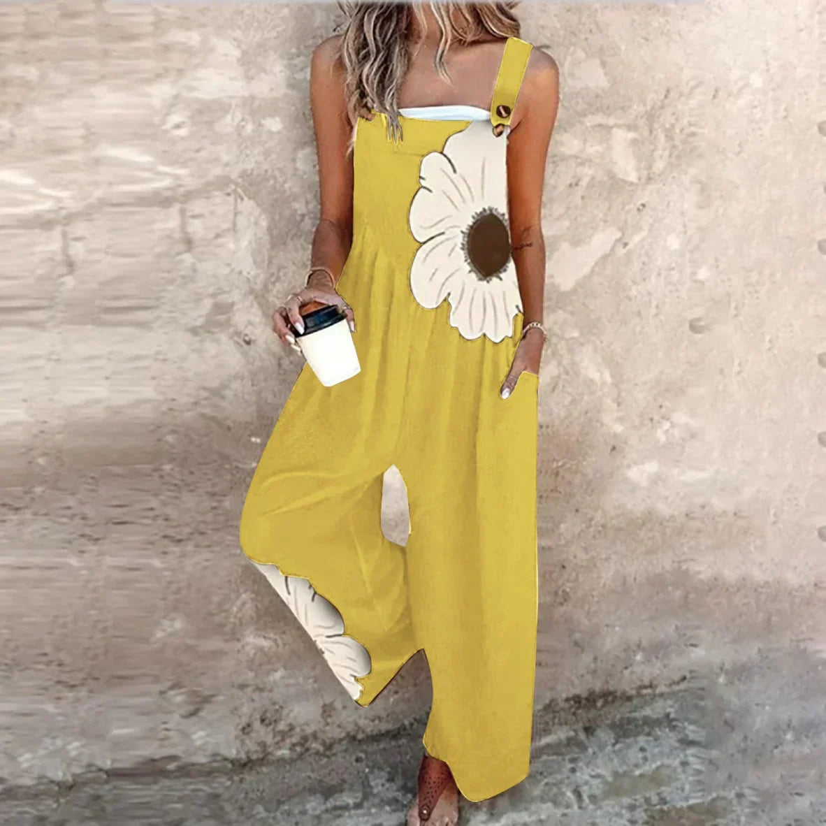 Joana - Macacão estampado confortável