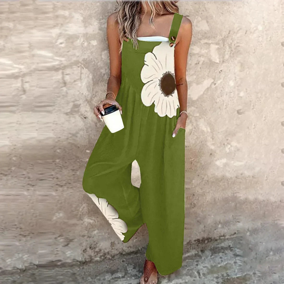 Joana - Macacão estampado confortável