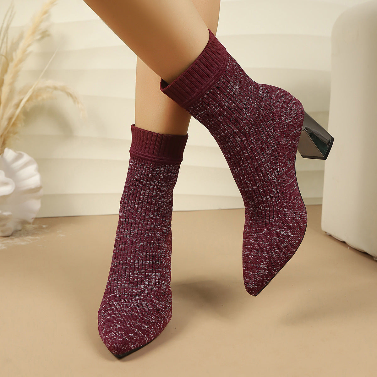 Isabel | Botins meia com salto