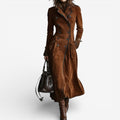 Nathaly™ Trench em pele nobuck