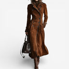 Nathaly™ Trench em pele nobuck