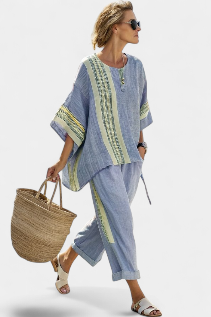 Lorena - Conjunto Boho Linho e Bambu