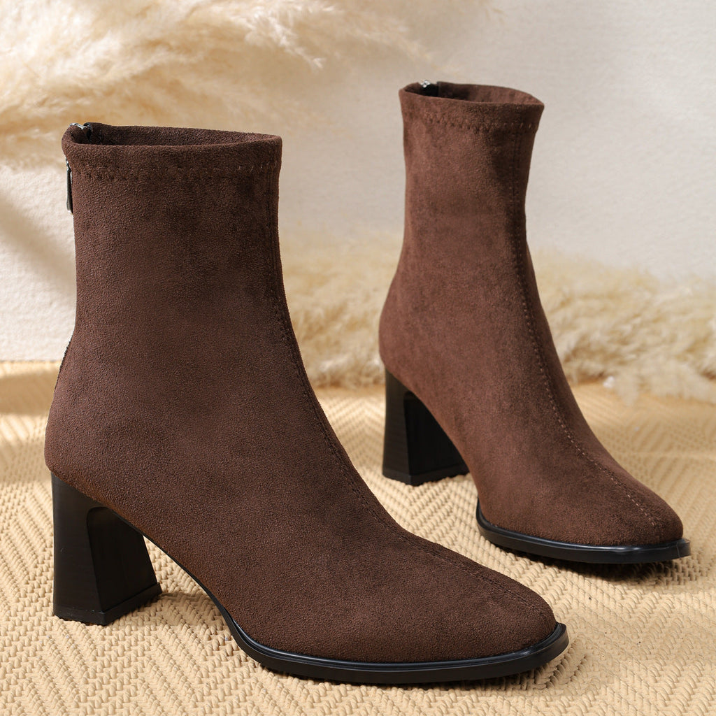 Valentina | Botins com efeito camurça