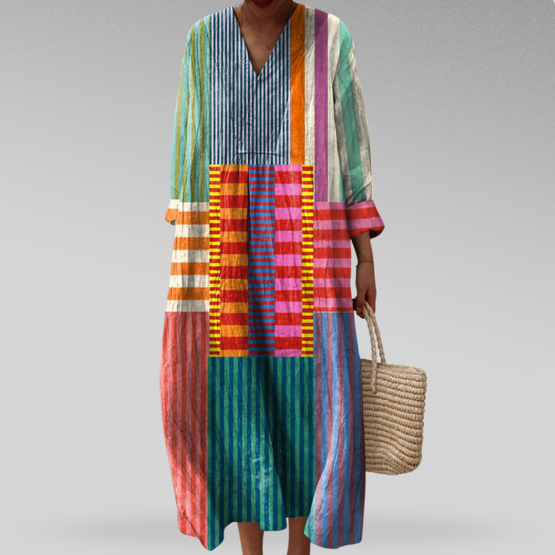 Lia™ | Vestido de Mulher de Arte Geométrica Atemporal