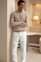 Sweater de Gola Alta com Zíper