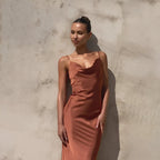 Rosa Elena™ | Vestido longo de cetim