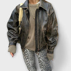 Chandra - Calças de ganga vintage leopardo