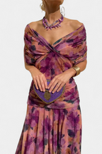 Magda™ | Vestido largo de flores com decote em V