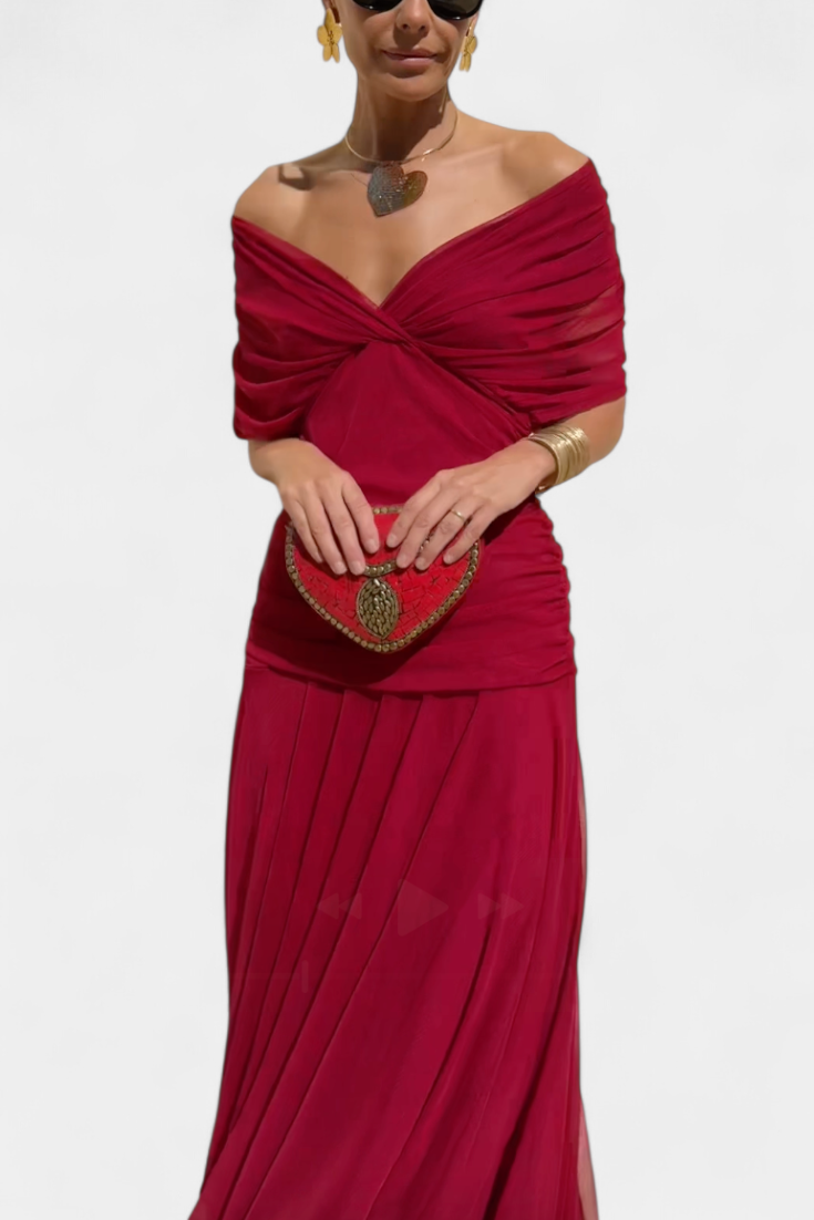 Magda™ | Vestido largo de flores com decote em V