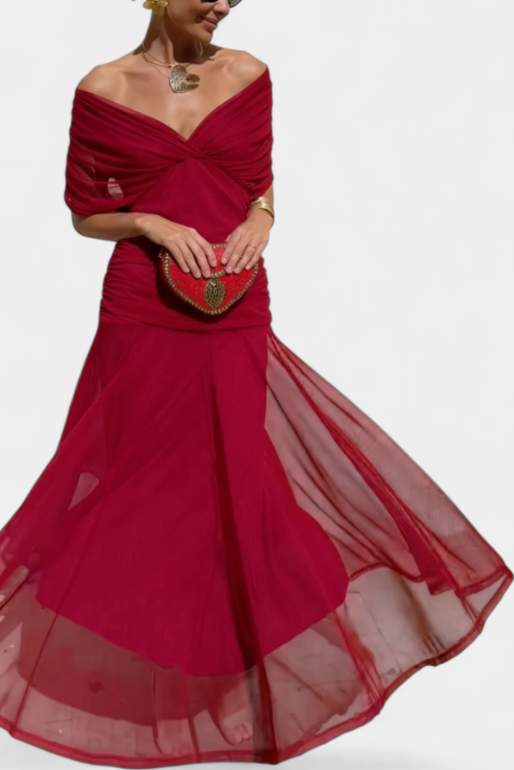 Magda™ | Vestido largo de flores com decote em V