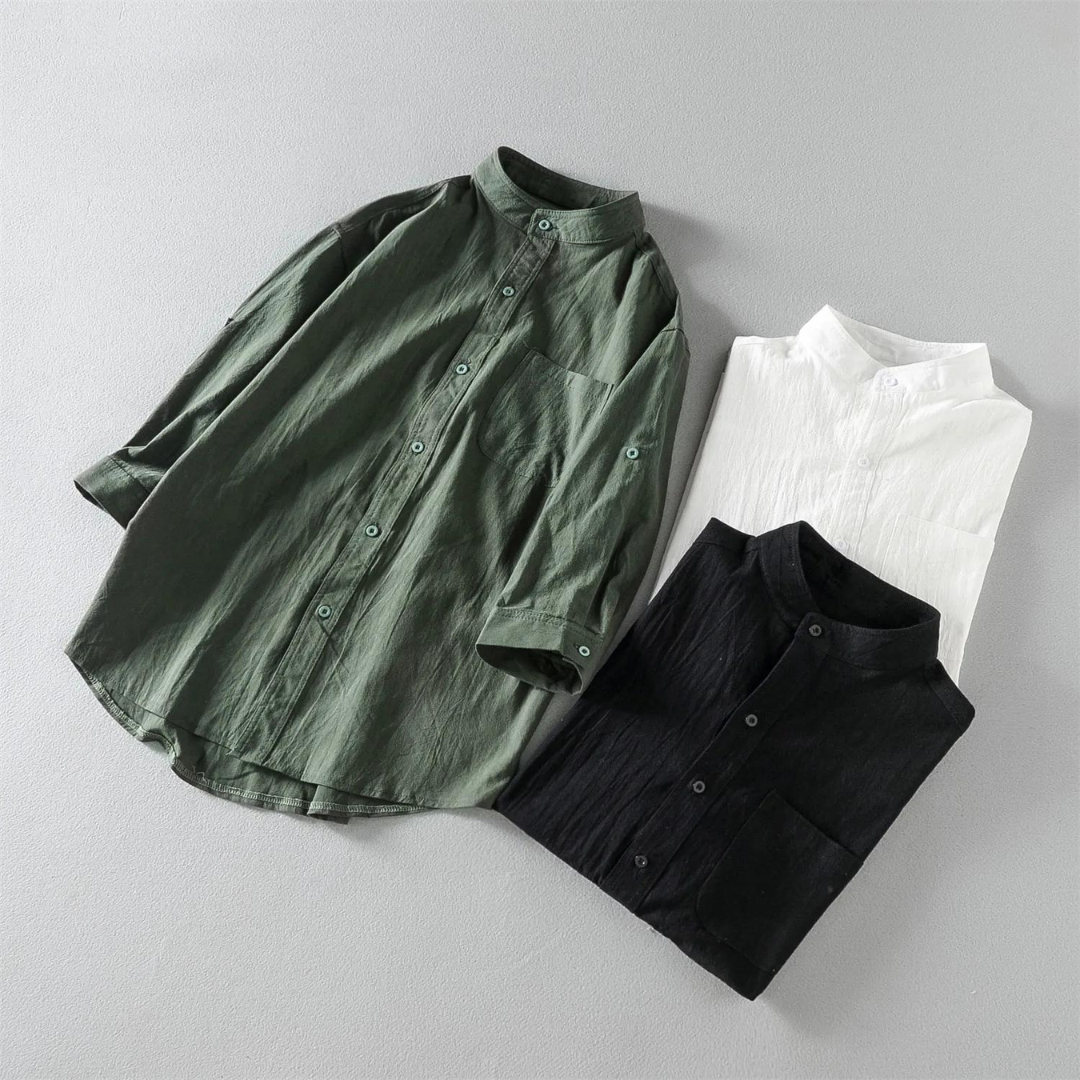 Camisa - Gola Mandarim Elegante