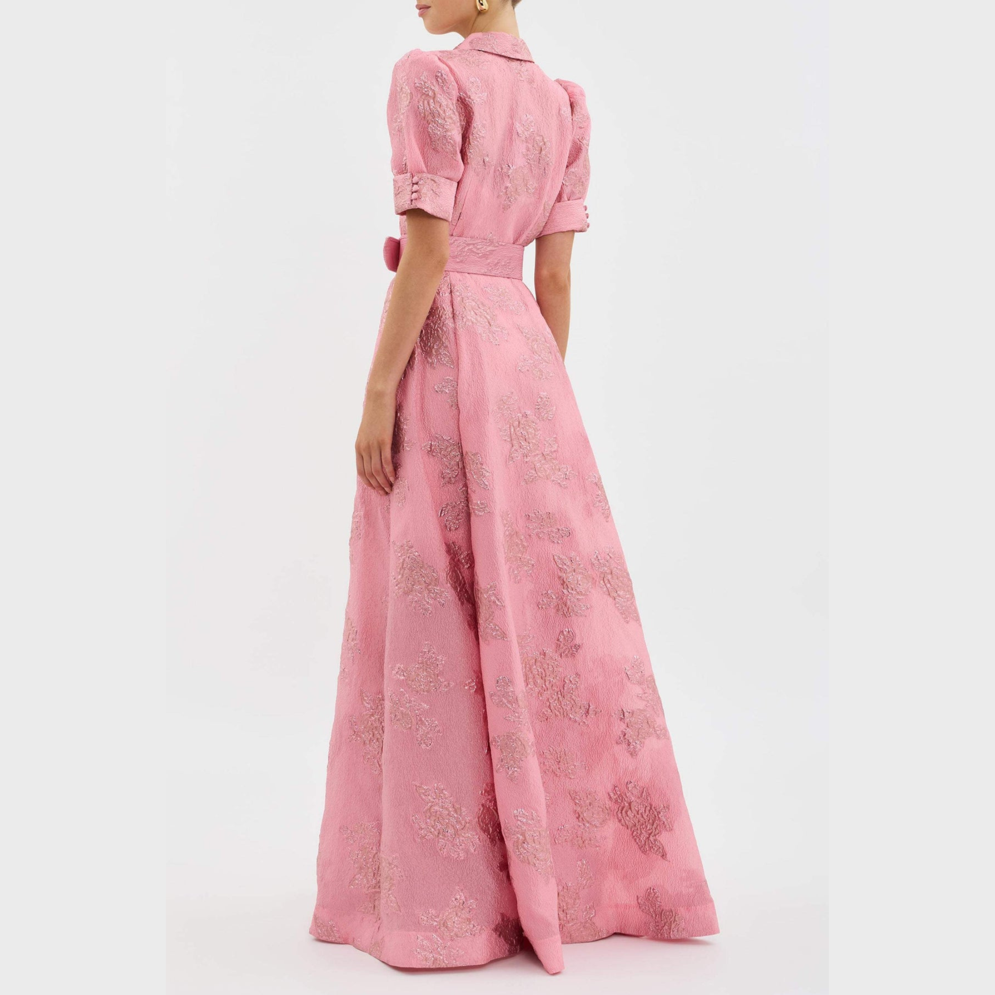 Beatrice | Vestido rosa com mangas bufantes para Mulher
