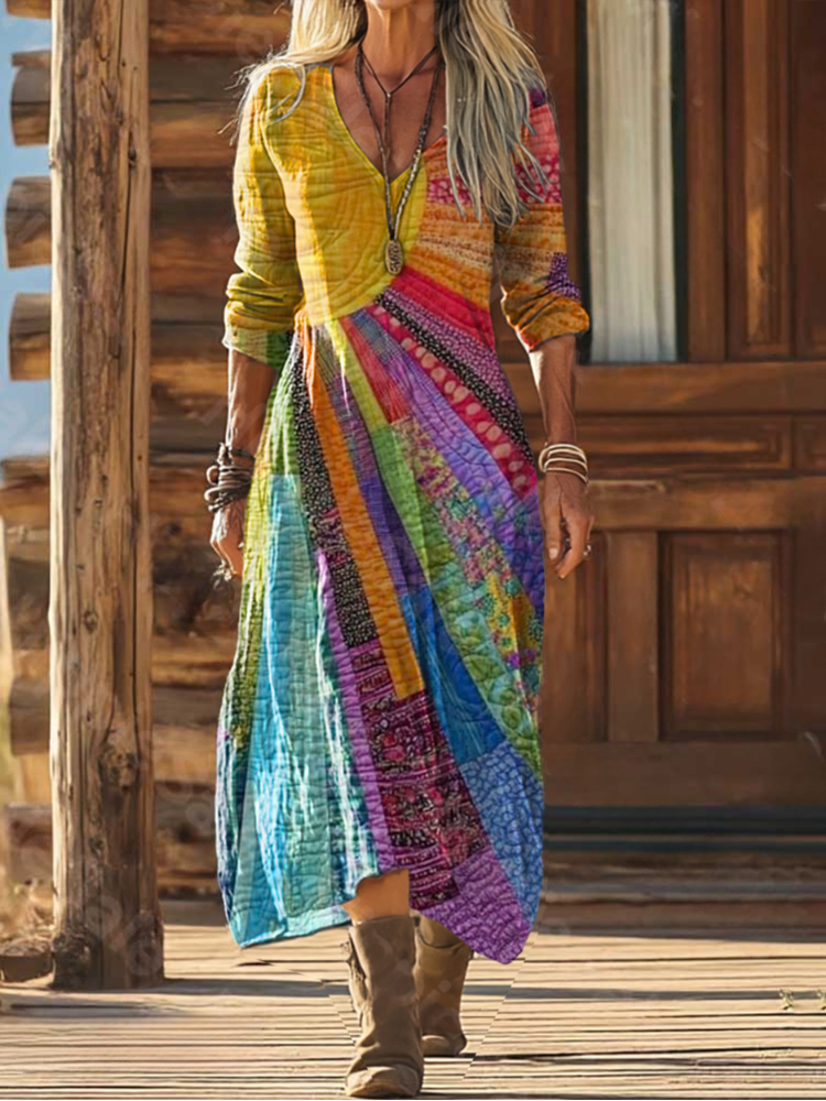 Luna | Vestido boémio com design de verão para Mulher